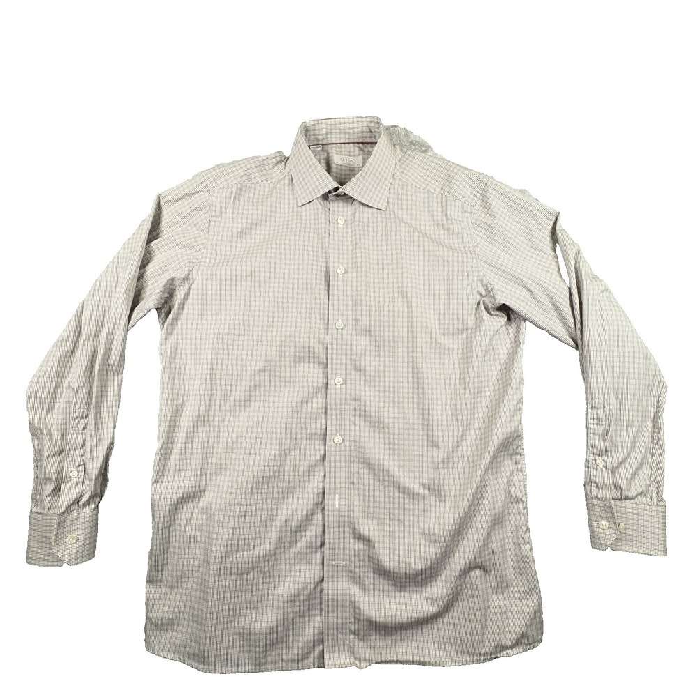 Eton Men's XL Multicolor Micro Gingham Dress Shirt Contemporary Fit LS SEE DESCR